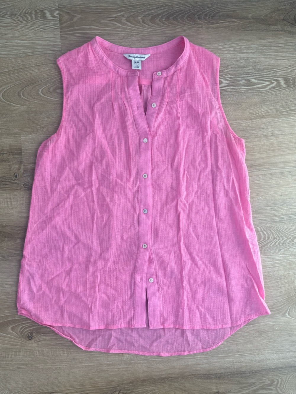 Tommy Bahama Pink Sleeveless Button-Front Women's Top